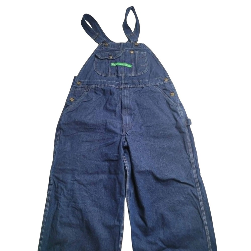Key Imperial Blue Denim Vintage 90s Bib Overalls Men's Size 38 x 32